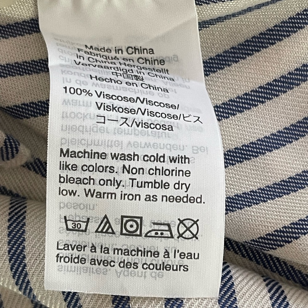 SOLD-Madewell Central Shirt in Navy/cream Ballard Stripe - Picture 11 of 11